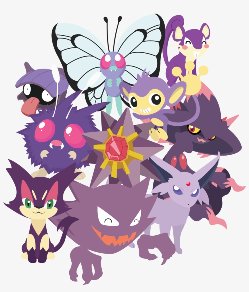 Pokemon Pink Purple Espeon Haunter Jigglypuff Clefairy - Purple Pokémon, transparent png download
