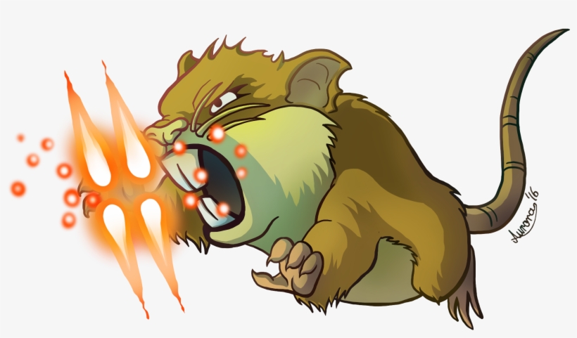 Raticate Used Hyper Fang By Dragonchildx - Rattata Hyper Fang, transparent png download