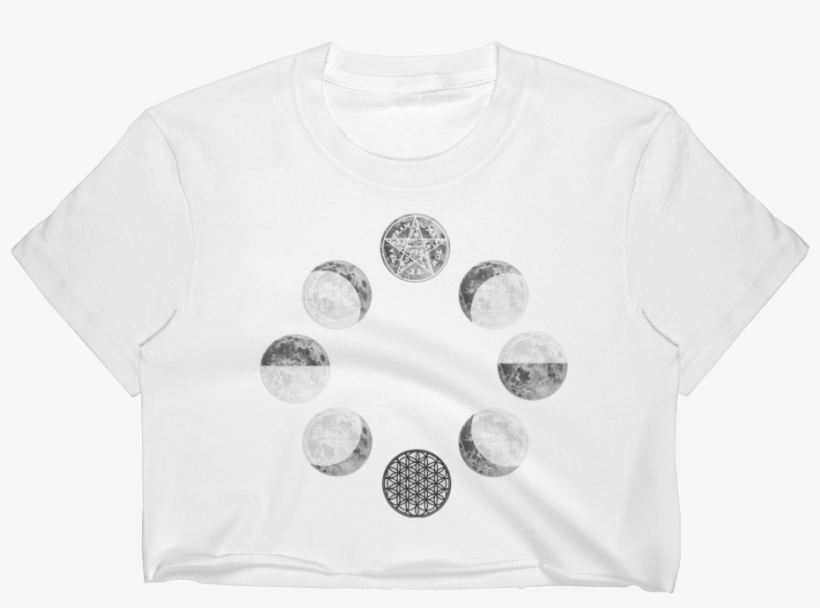 Moon Phases Crop Top - Active Shirt, transparent png download