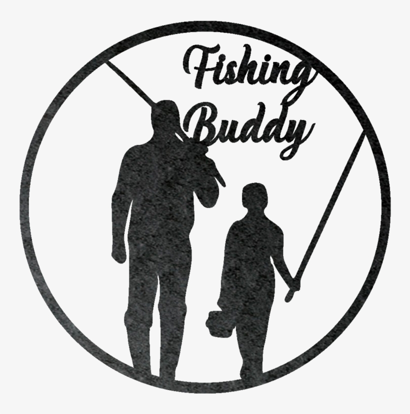 Fishing Buddies Metal Wall Sign - Silhouette, transparent png download