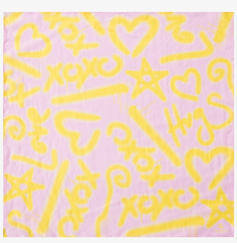 Scarf Design Xoxo Color Vibrant Yellow In 50 X 50 Cm - Motif, transparent png download
