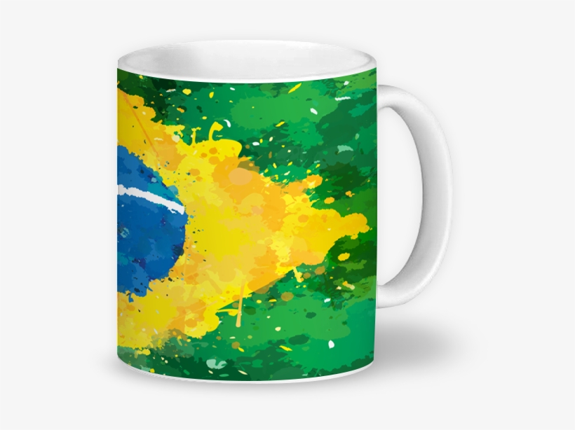 Caneca Bandeira Do Brasil De Incantiana - Mug, transparent png download
