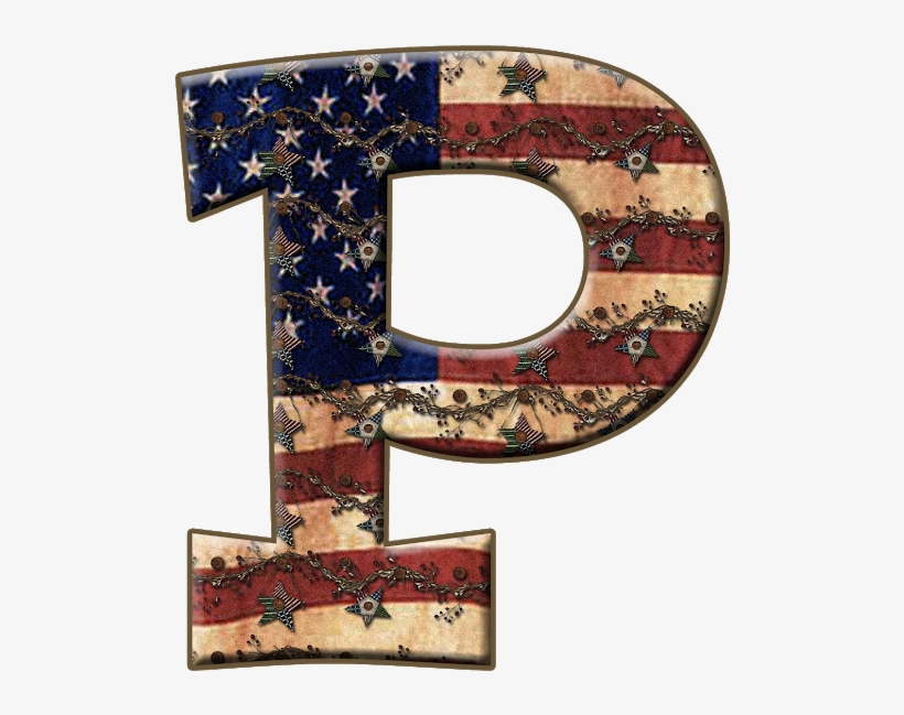 Alfabeto Bandera De Usa Vieja - P Letter For Scrapbook, transparent png download