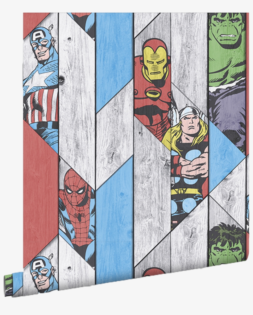 Marvel Wood Panel Wallpaper - Marvel Wood Panel, transparent png download