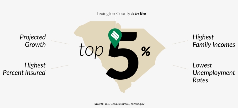 Infographic Showing Lexington County As Top 5% In South - Sign, transparent png download
