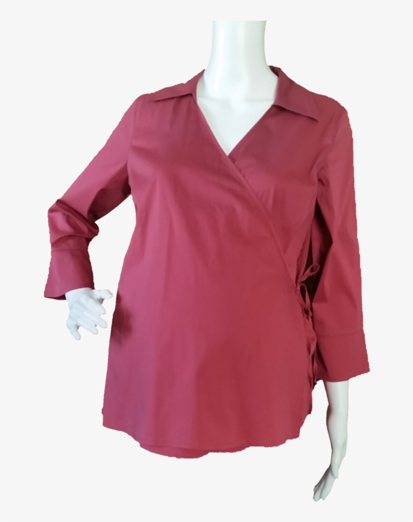 Old Navy Maternity Wrap-front Woven Blouse - Blouse, transparent png download