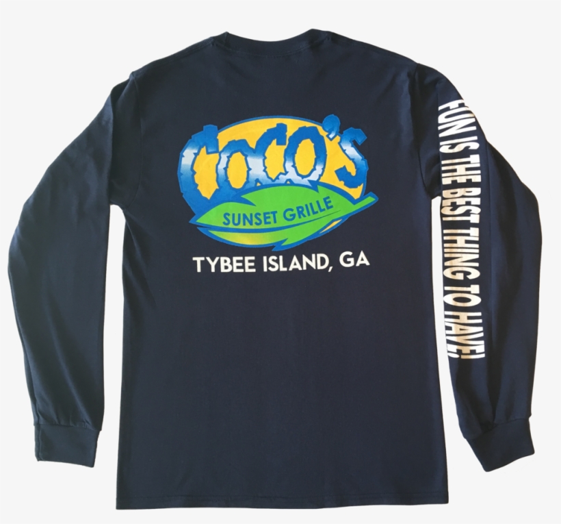 Logo Tshirt Ls Navy Back - Shirt, transparent png download