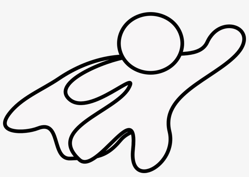 Hero - Super Hero Outline, transparent png download