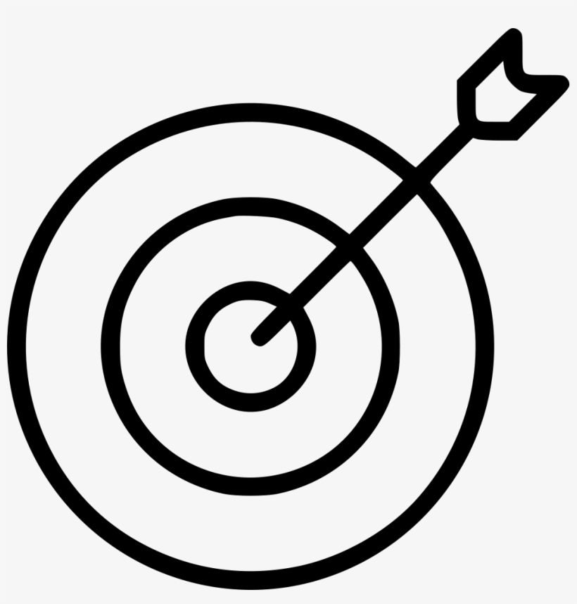 Archery Bull Eye Dart Board Arrow Svg - Bulls Eye Image Black And White, transparent png download