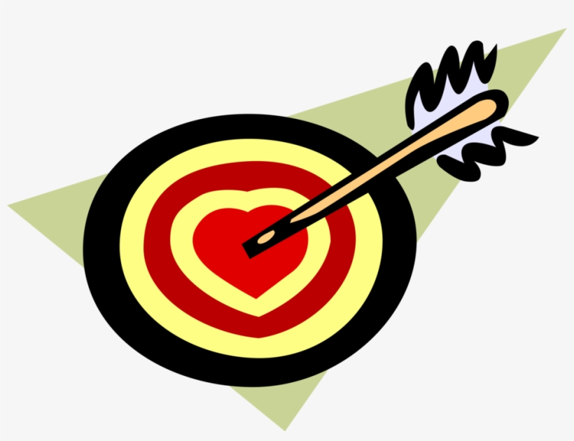 Vector Illustration Of Bullseye Or Bull's-eye Target - Illustration, transparent png download