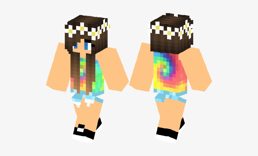 Tie Dye Girl - Minecraft Girls Clip Art, transparent png download