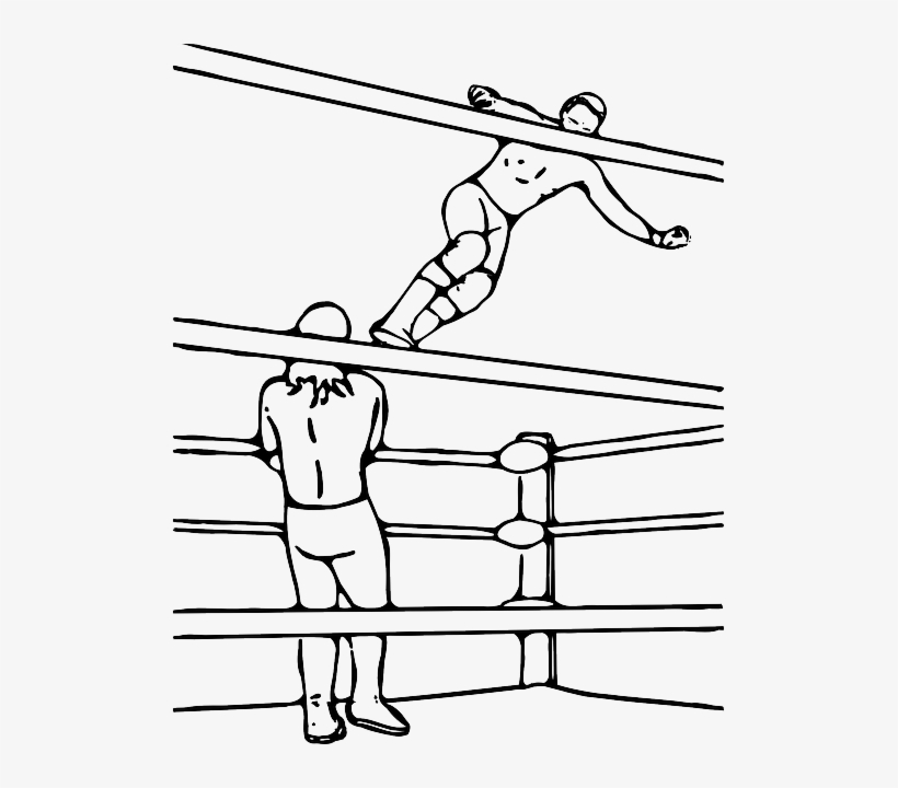 Dropkick, Ropes, Turnbuckle, Wrestler, Wrestling - Pro Wrestling Clipart, transparent png download