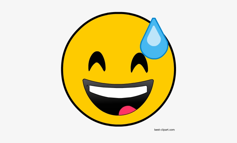 Download Laughing Face With Sweat Clip Art - Emoji | Transparent PNG ...