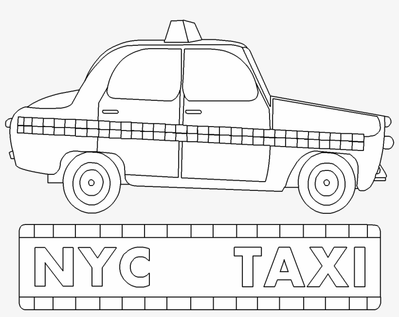 Clip Art Library Stock Coloriage New York Projets Essayer - New York Taxi For Coloring, transparent png download