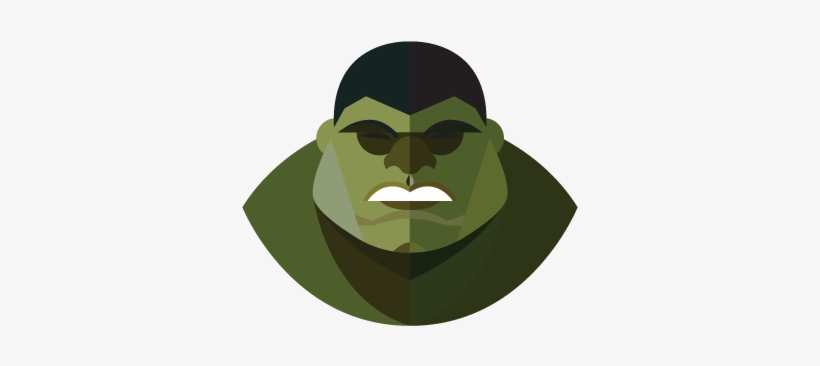 Flat Minimal Superheroes Hulk - Hulk Flat Design, transparent png download