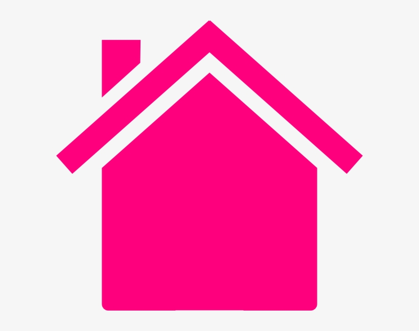 Pink House Outline Clip Art At Clker - Pink House Outline, transparent png download