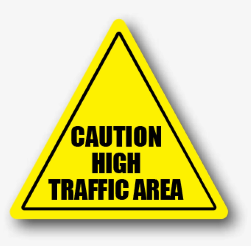 Floor Safety Sign, Caution High Traffic Area - Ergomat - Durastripe Triangular Peel & Stick Floor, transparent png download