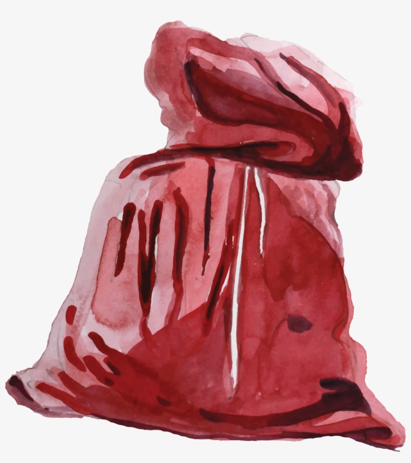Red Gift Bag Png Transparent - Watercolor Painting, transparent png download
