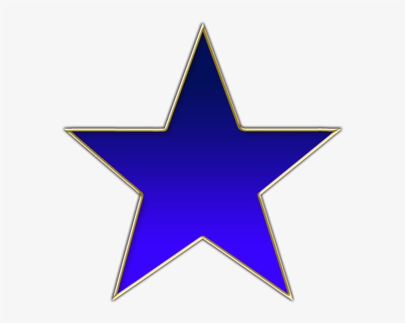 Star Blue Golden Frame - Blue Star Png, transparent png download