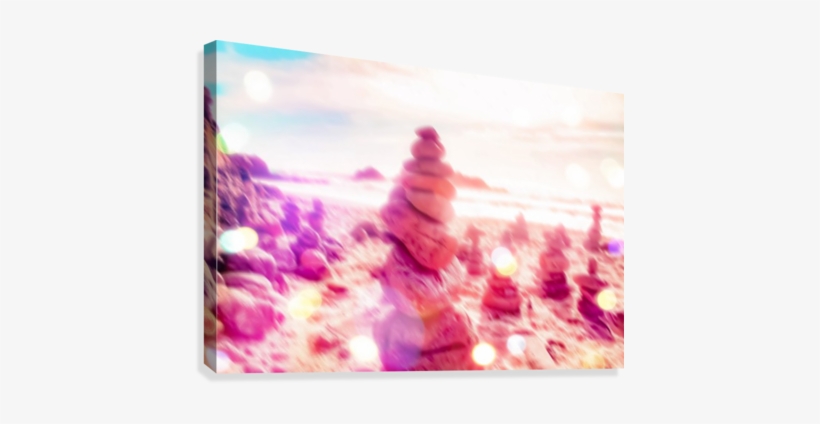 Stone Balancing At The Sandy Beach With Summer Bokeh - Artist, transparent png download