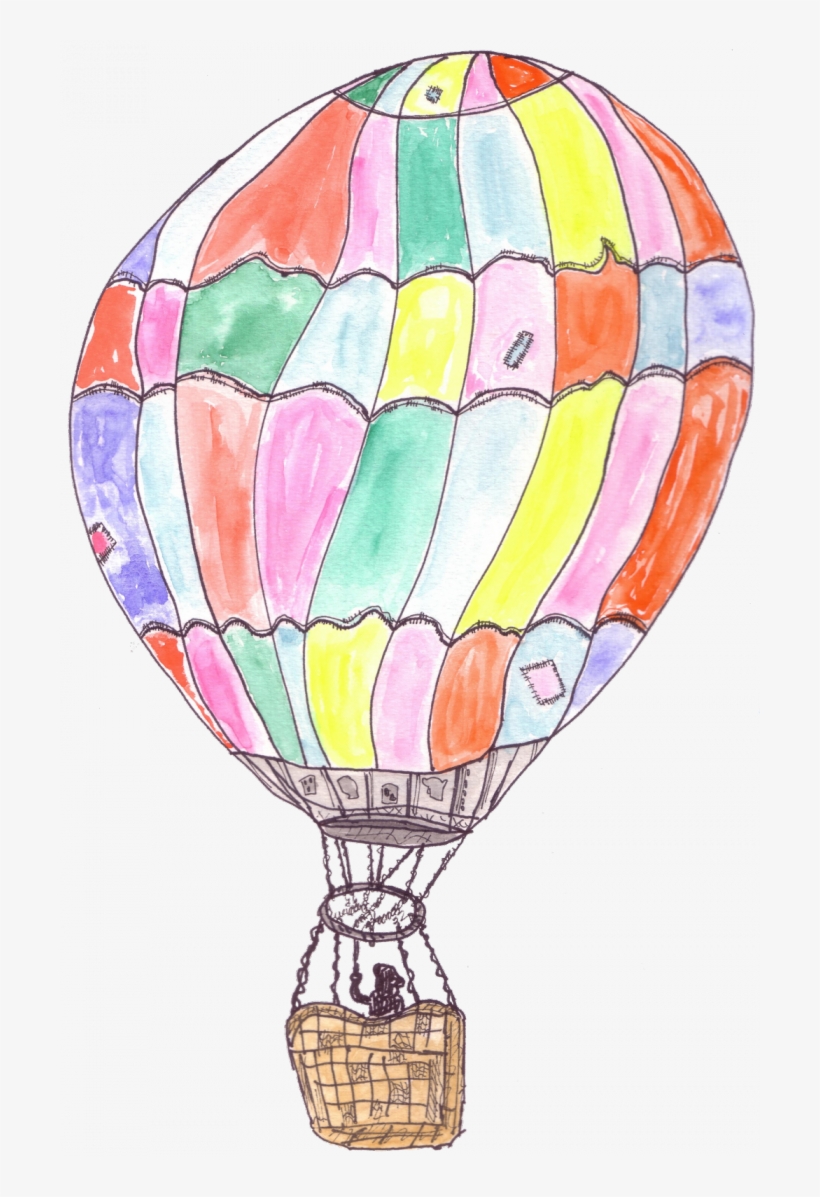 Pen And Watercolour Ballon Thing I Made - Watercolorhot Air Balloon Transparent, transparent png download
