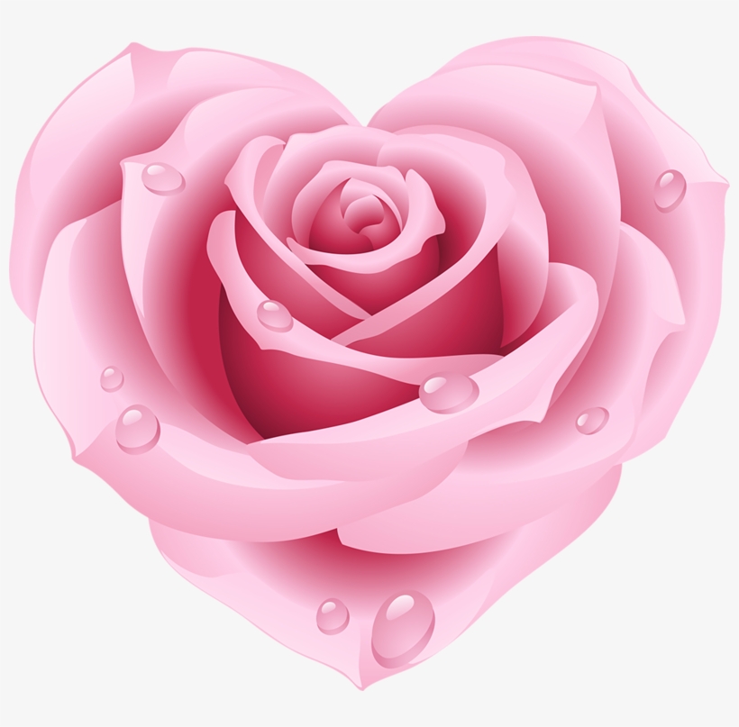 Pink Rose - Pink Hearts And Roses, transparent png download