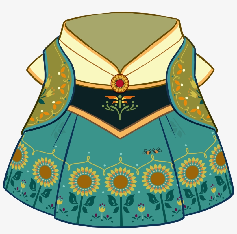 Anna's Birthday Dress Icon - Frozen Fever Anna Dress Pattern, transparent png download