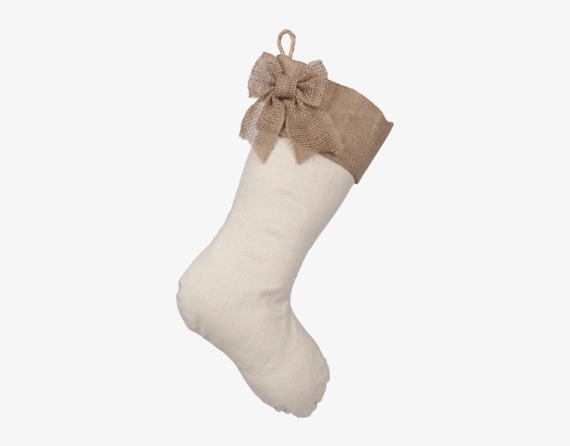 Christmas Stocking With Burlap Accents - Christmas Day, transparent png download