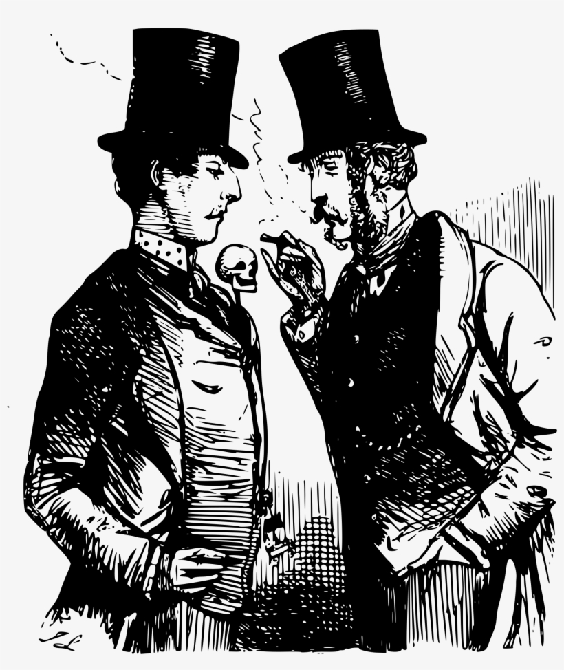 Clip Royalty Free Library Gentlemen In Hat Talking - Gentlemen Talking, transparent png download