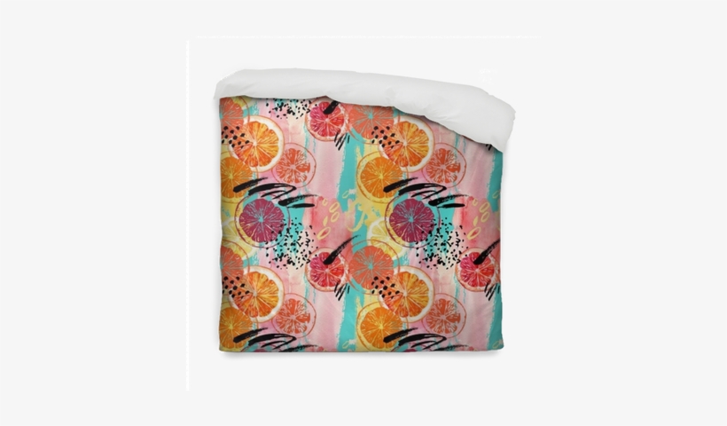 Watercolor Orange, Lemon, Grapefruit Seamless Pattern - Orange, transparent png download