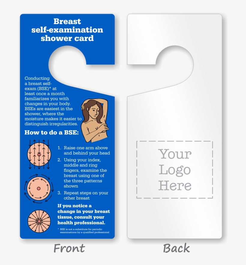 2 Sided Breast Self Examination Card Hang Tag - Number, transparent png download