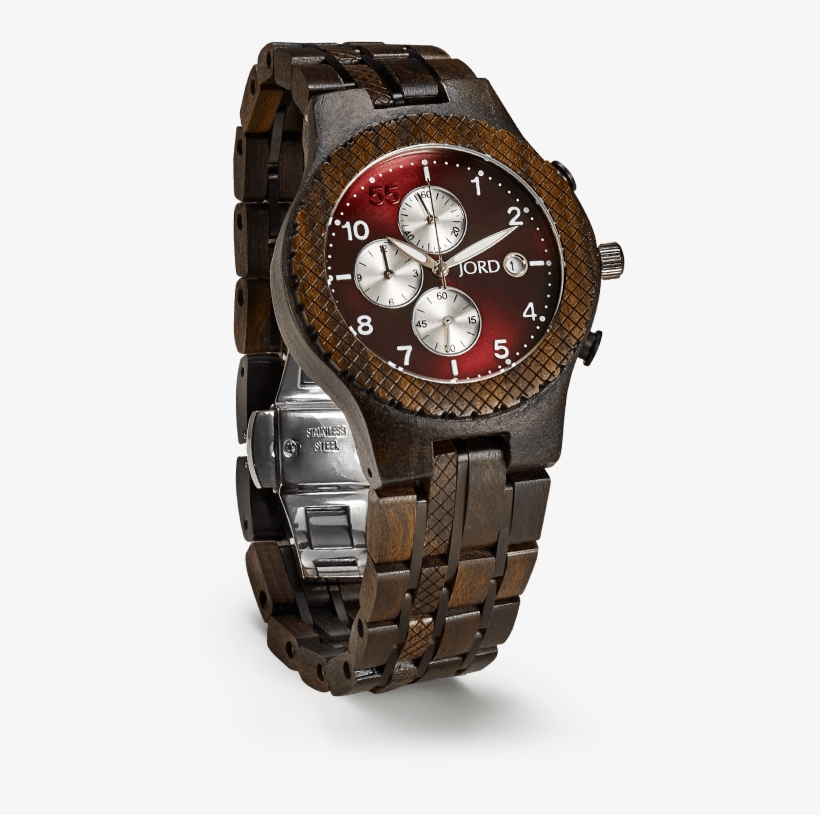 Burgundy Wood Watch - Jord, transparent png download