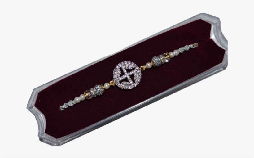 Silver Pearl Subh Design Rakhi - Bling-bling, transparent png download