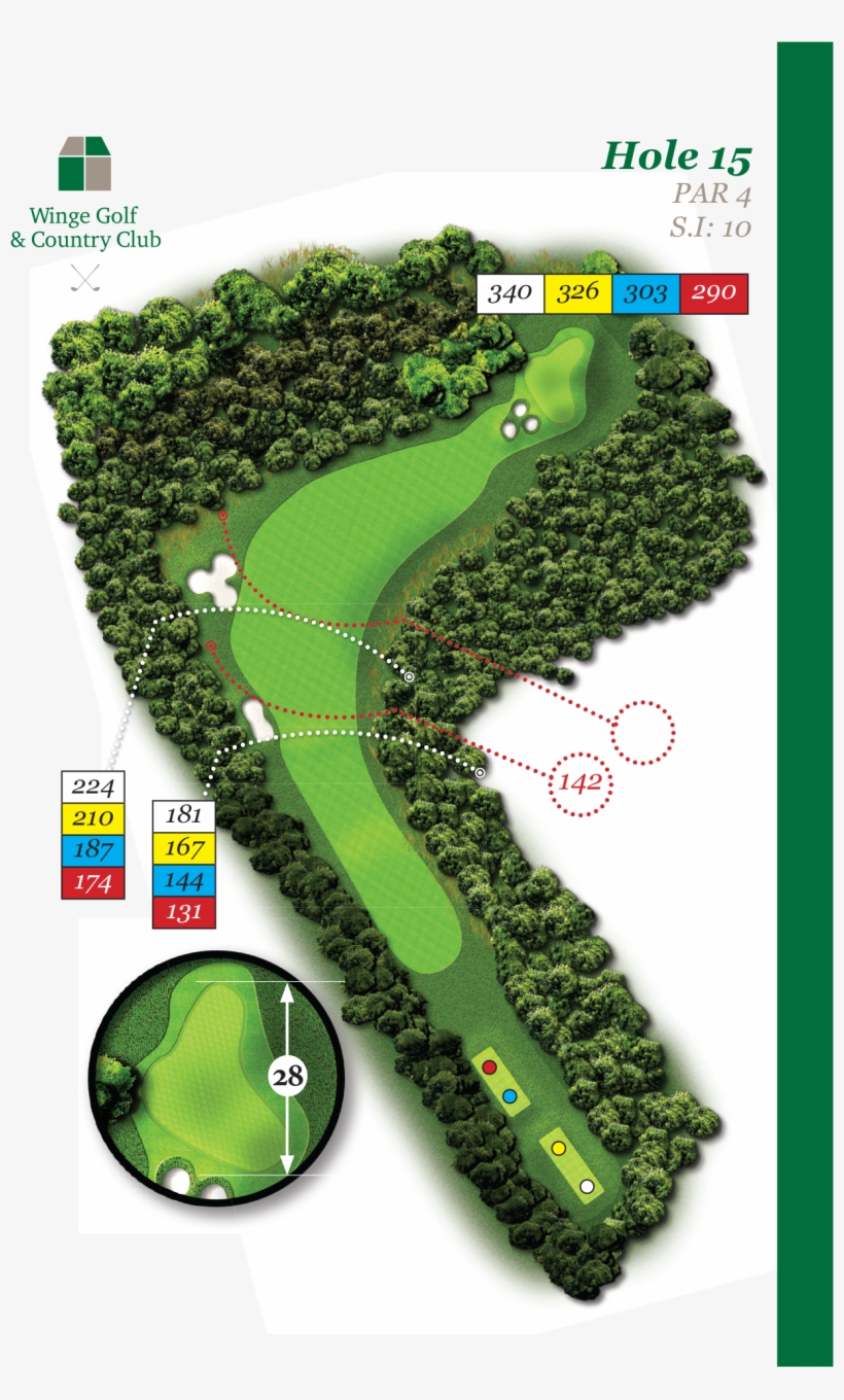 Hole 15 Par 4 340m - Plan, transparent png download