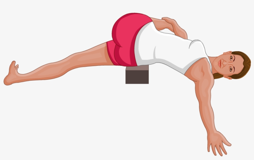 Reclined Spinal Twist Variation With A Block - Spinal Twist Variations, transparent png download