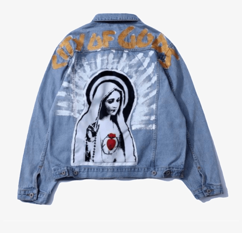 'mother Mary' Denim Jacket - City Of Gods Jacket, transparent png download