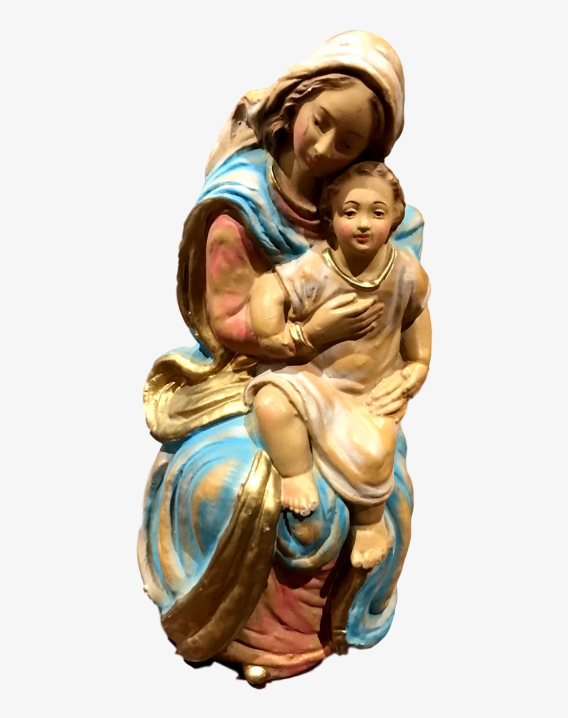 Religious Statue Virgin Mary And Baby Jesus - Illustration, transparent png download