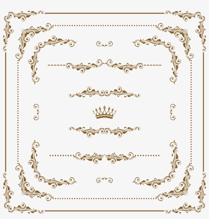 Picture Frame Vector Ornament Gold Png Free Photo Clipart - Vector Graphics, transparent png download