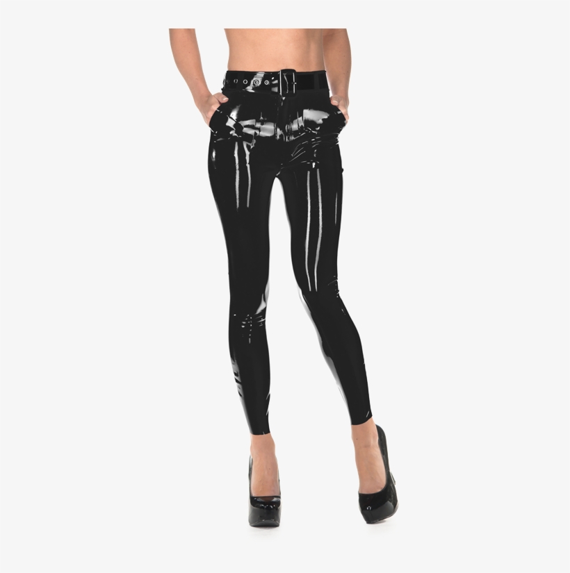 Janice Jeggings - High Waist Latex Pant Woman, transparent png download