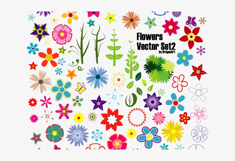 Flower Vector Art - Flowers Vector, transparent png download