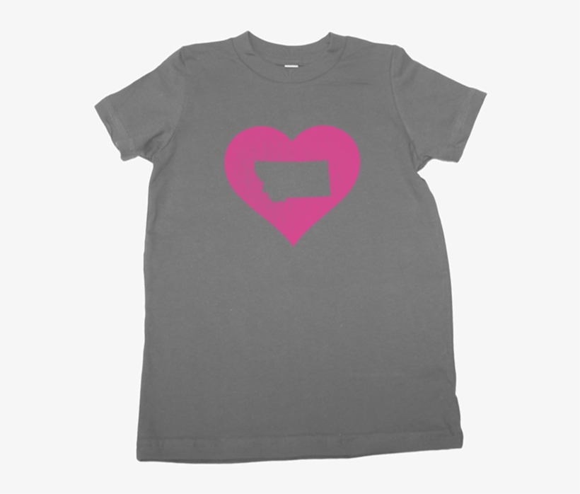 Aspinwall Montana Heart Kids Shirt Heather Gray 3 - Active Shirt, transparent png download
