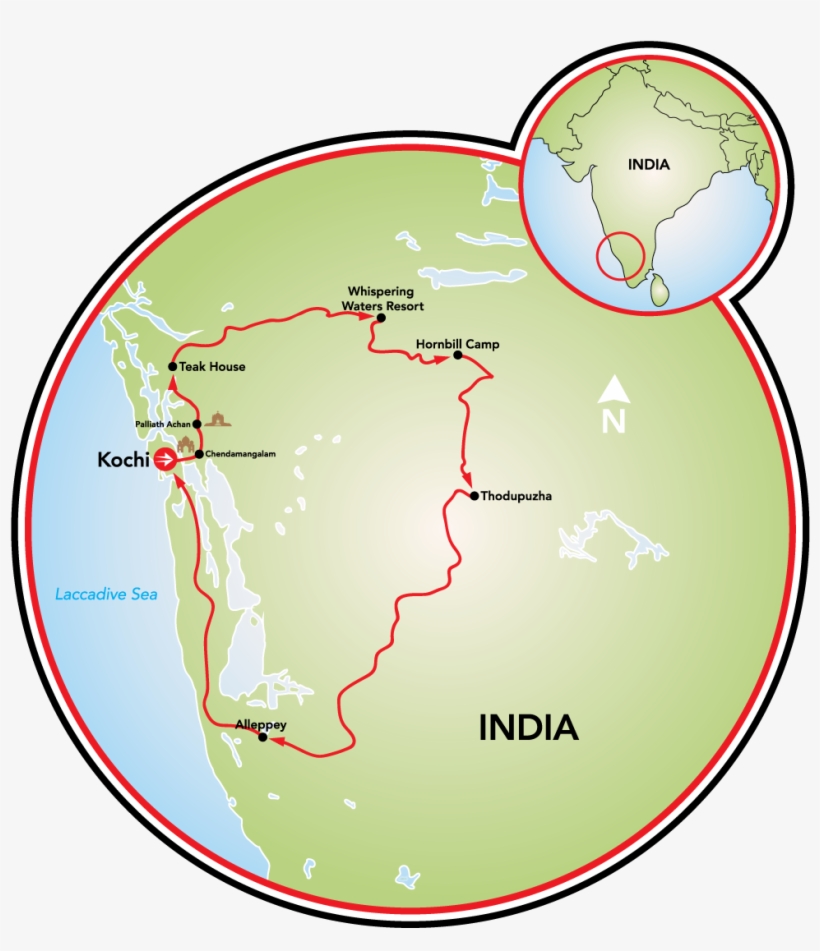Rural Kerala, India Map - Circle, transparent png download