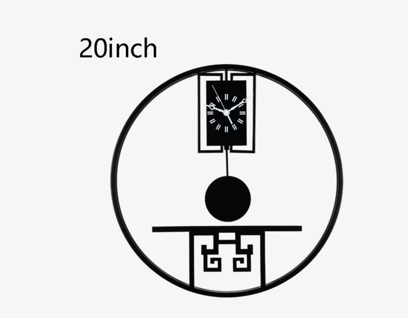 Creative Handmade Metal Neoclassical Big Round Clock - Clock, transparent png download