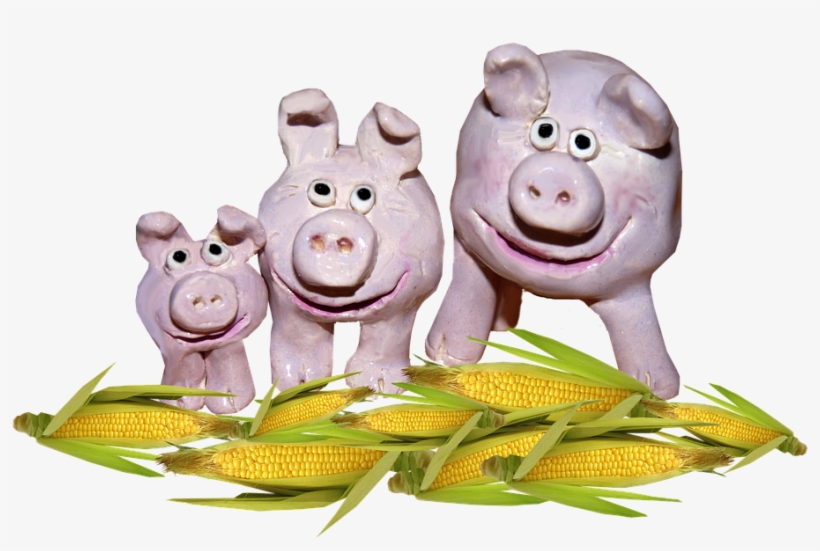 Pottery Pigs, Sweetcorn, Fun - Animal Figure, transparent png download