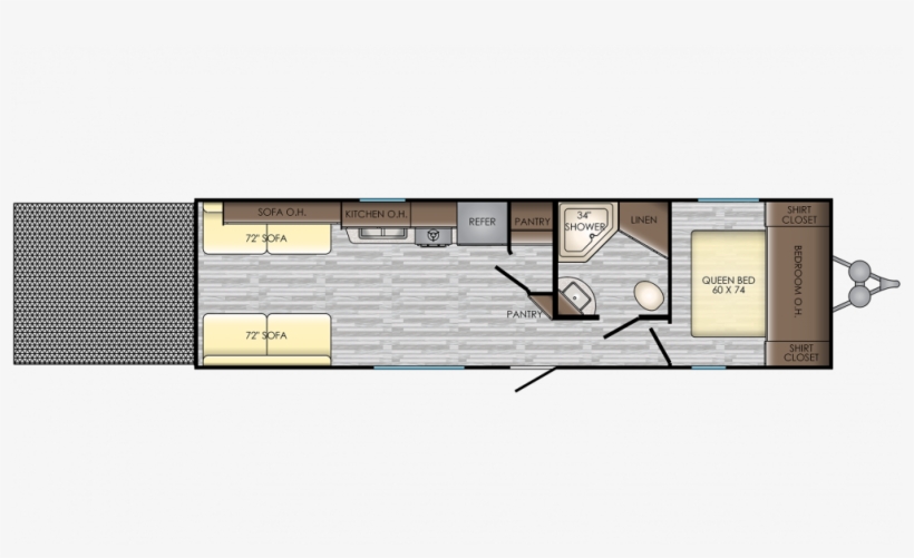 2019 Zinger Zr288rr Floor Plan Img - Floor Plan, transparent png download