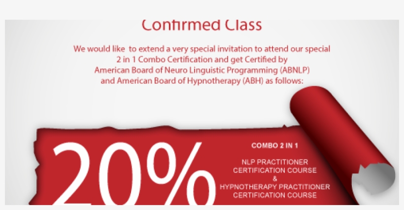 Confirmed Class With Special Early Bird Offer Of 20% - Comfort, transparent png download