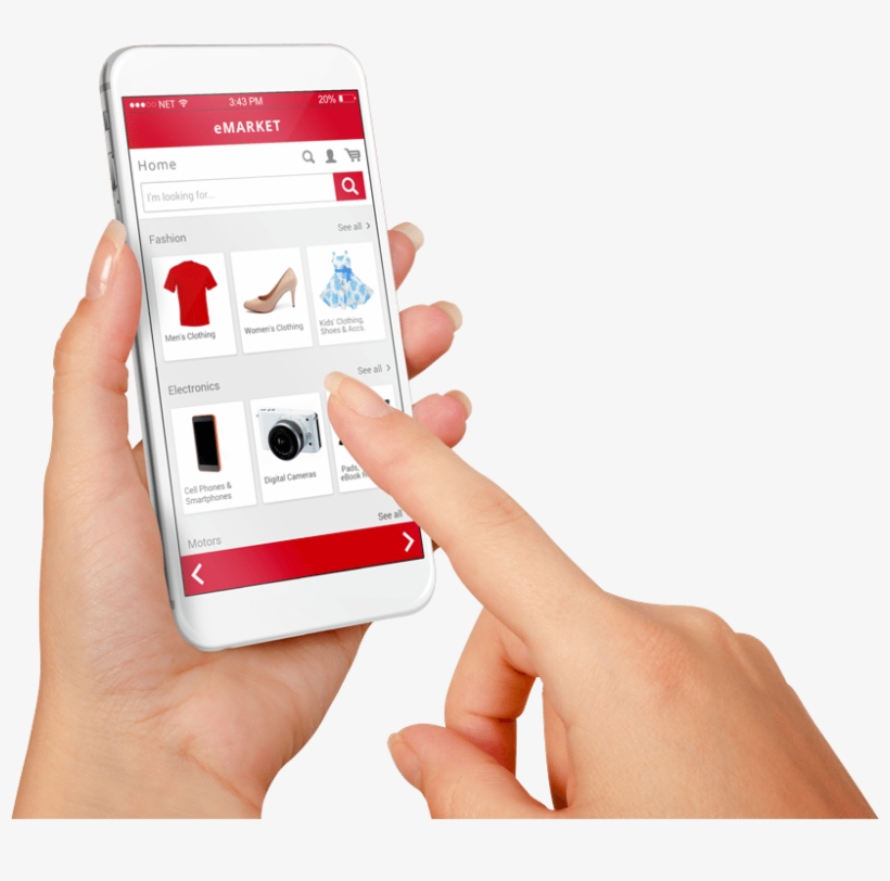 Device In Hand - E-commerce, transparent png download