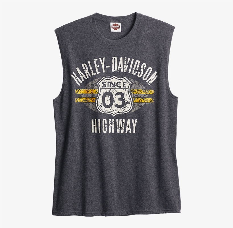 H D® Men's Hd Highway Sleeveless Muscle Tee - Active Tank, transparent png download