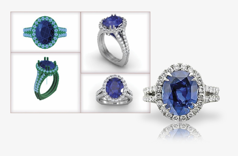 Classic Halo Style Showcasing A Rare Untreated Sapphire - Diamond, transparent png download