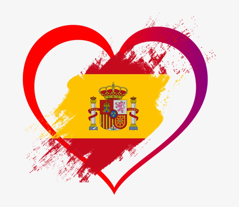 Flag, Heart, Love, Spain, Nation, State Flag, Collage - Spain Flag, transparent png download